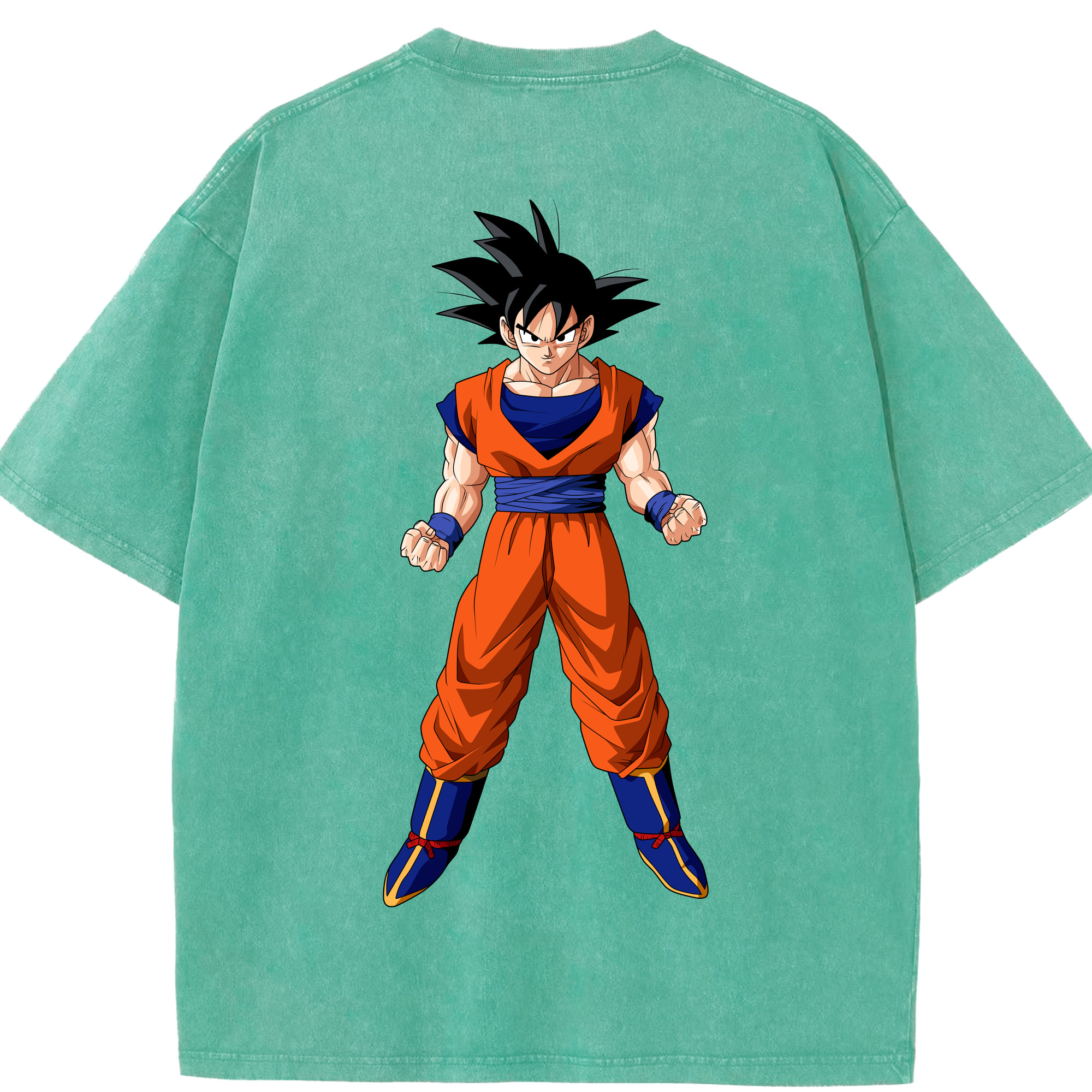（画像用） ドラゴンボール 孫悟空（そん ごくう）Son Goku カカロット DRAGON BALL Kakarotto 綿100% ヴィンテージ風 半袖Tシャツ（背面プリント）